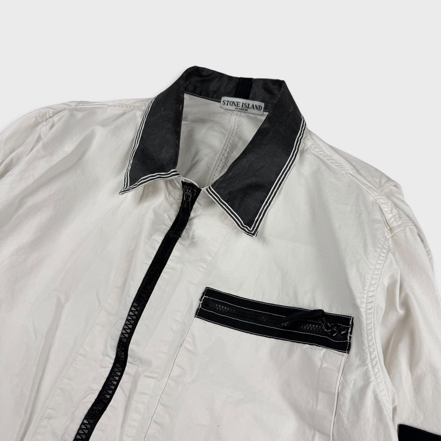 Stone Island 00’s White Canvas Overshirt Jacket XXL