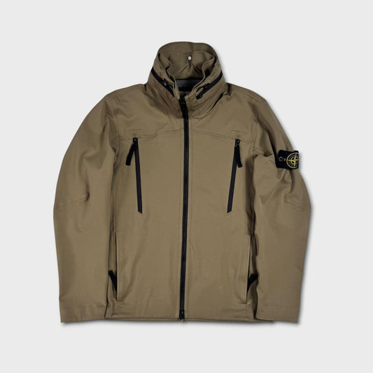 Stone Island Khaki Light Grid Soft Shell Jacket S