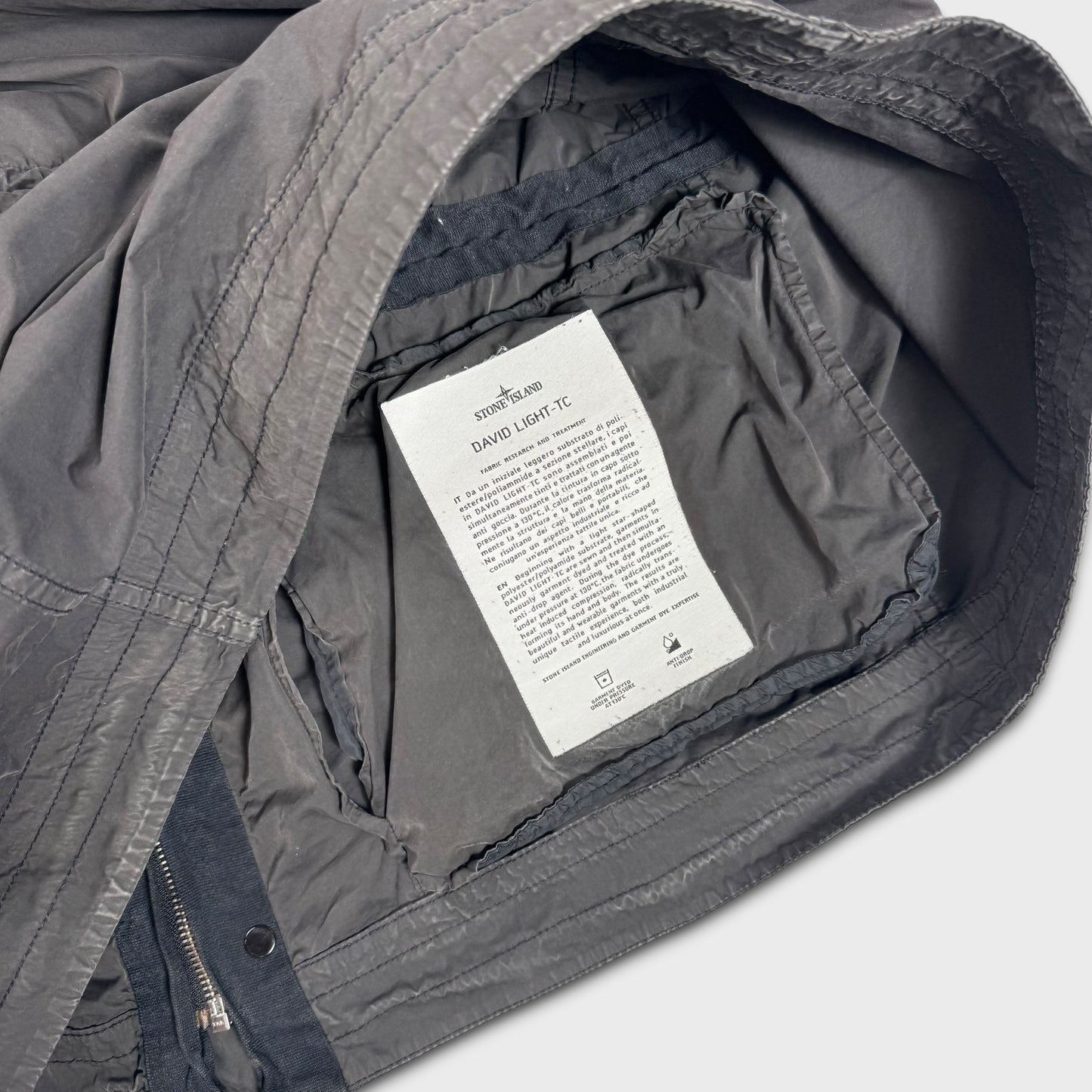 Stone Island Charcoal David Light-TC Jacket L