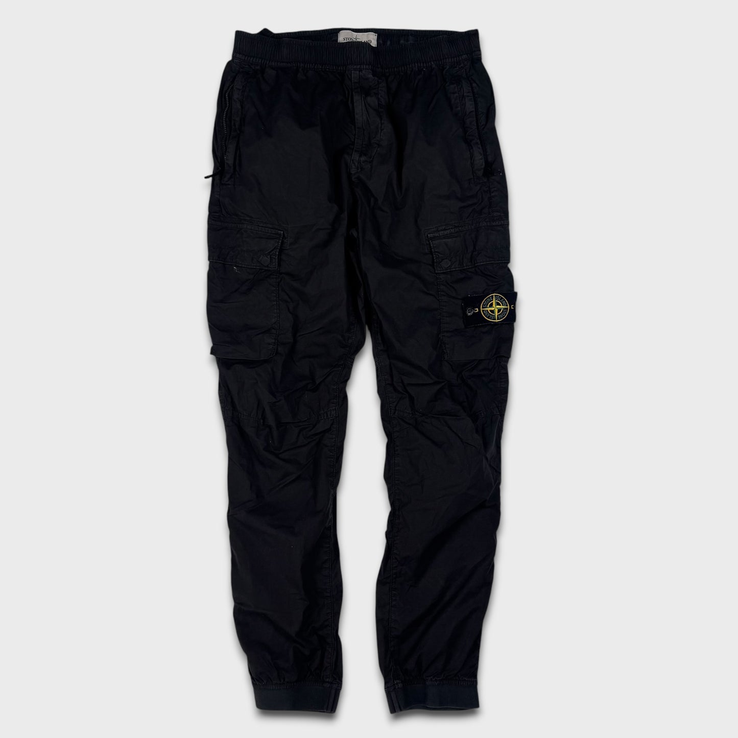 Stone Island Black Tela Cargo Pants W30