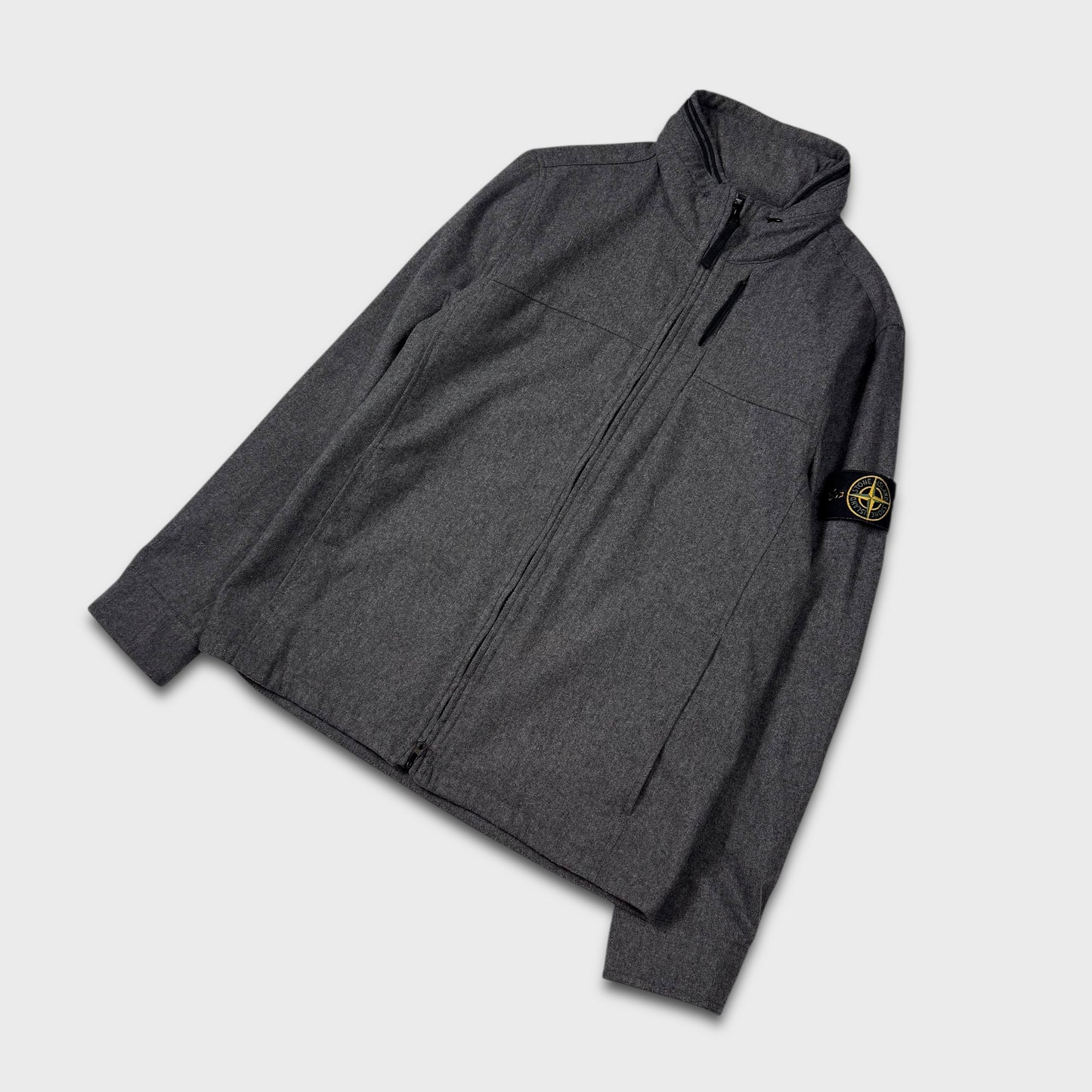Stone Island Charcoal Wool Soft Shell Jacket M