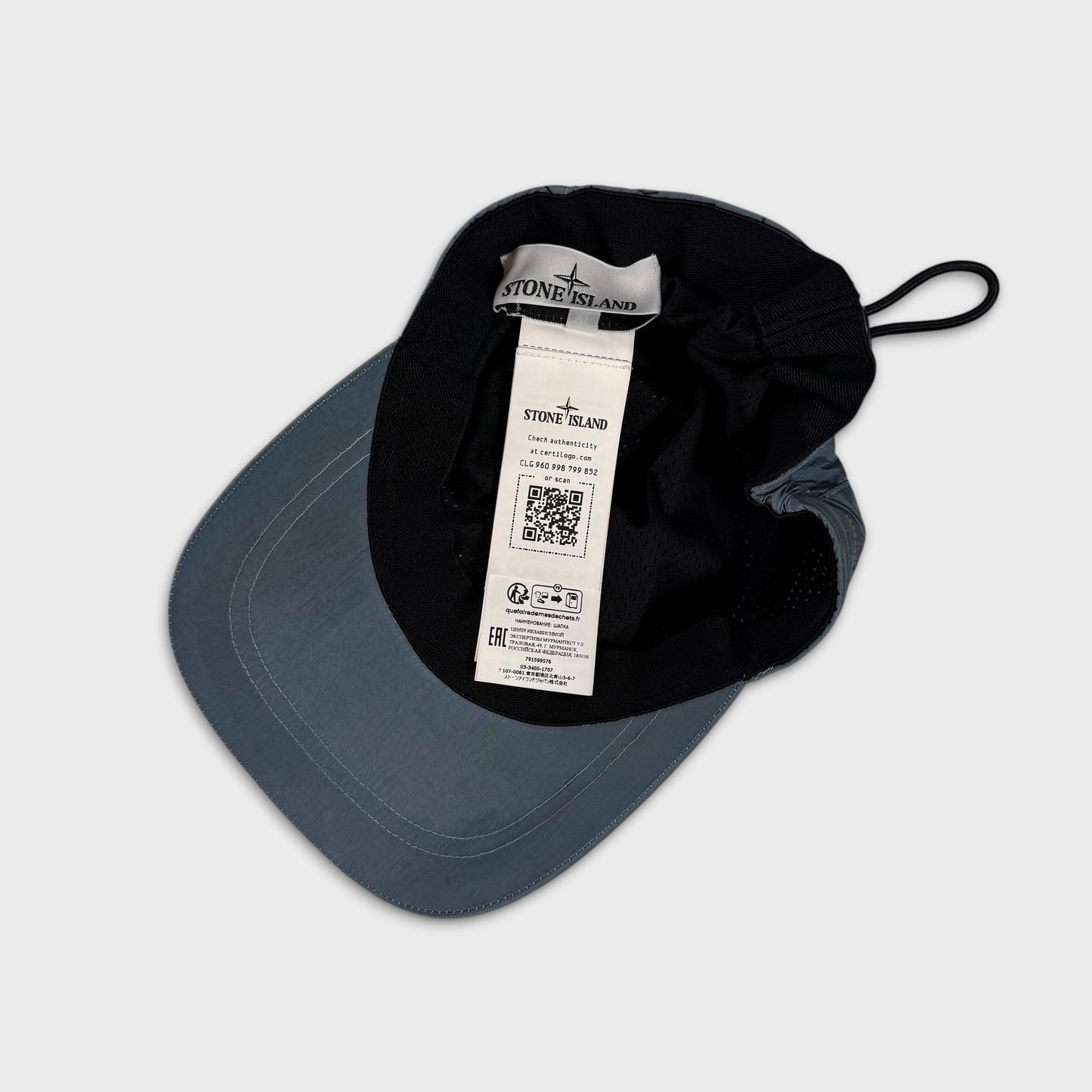 Stone Island Blue Nylon Metal Cap L