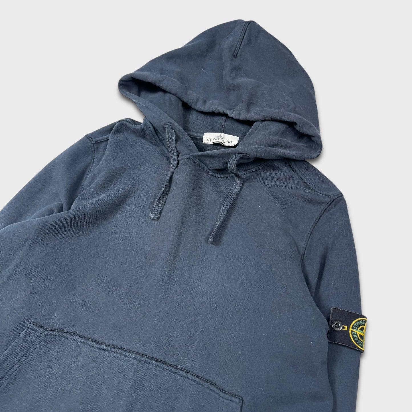 Stone Island Navy Pullover Hoodie L
