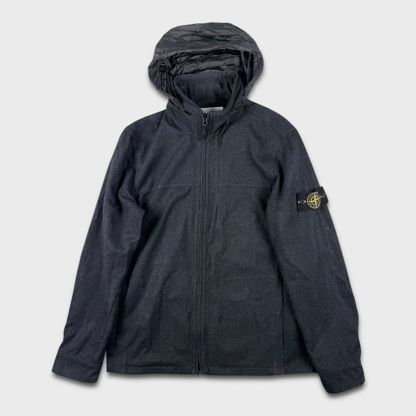 Stone Island Woolen Soft Shell Jacket w/ Nylon Hood XL