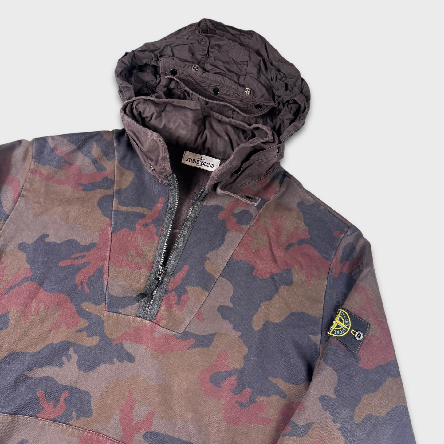 Stone Island ‘Archive’ Camouflage Quarter Zip Hoodie 3XL