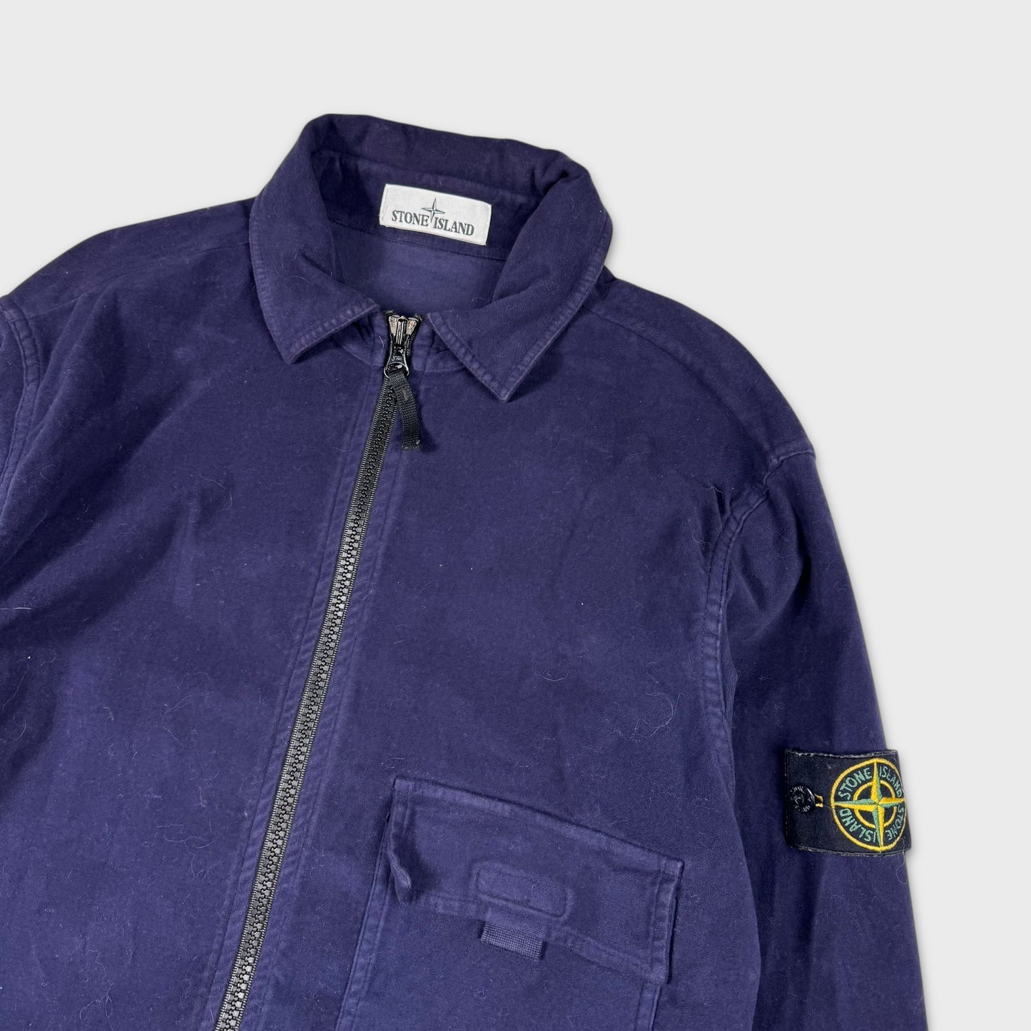 Stone Island Velour Full Zip Overshirt M