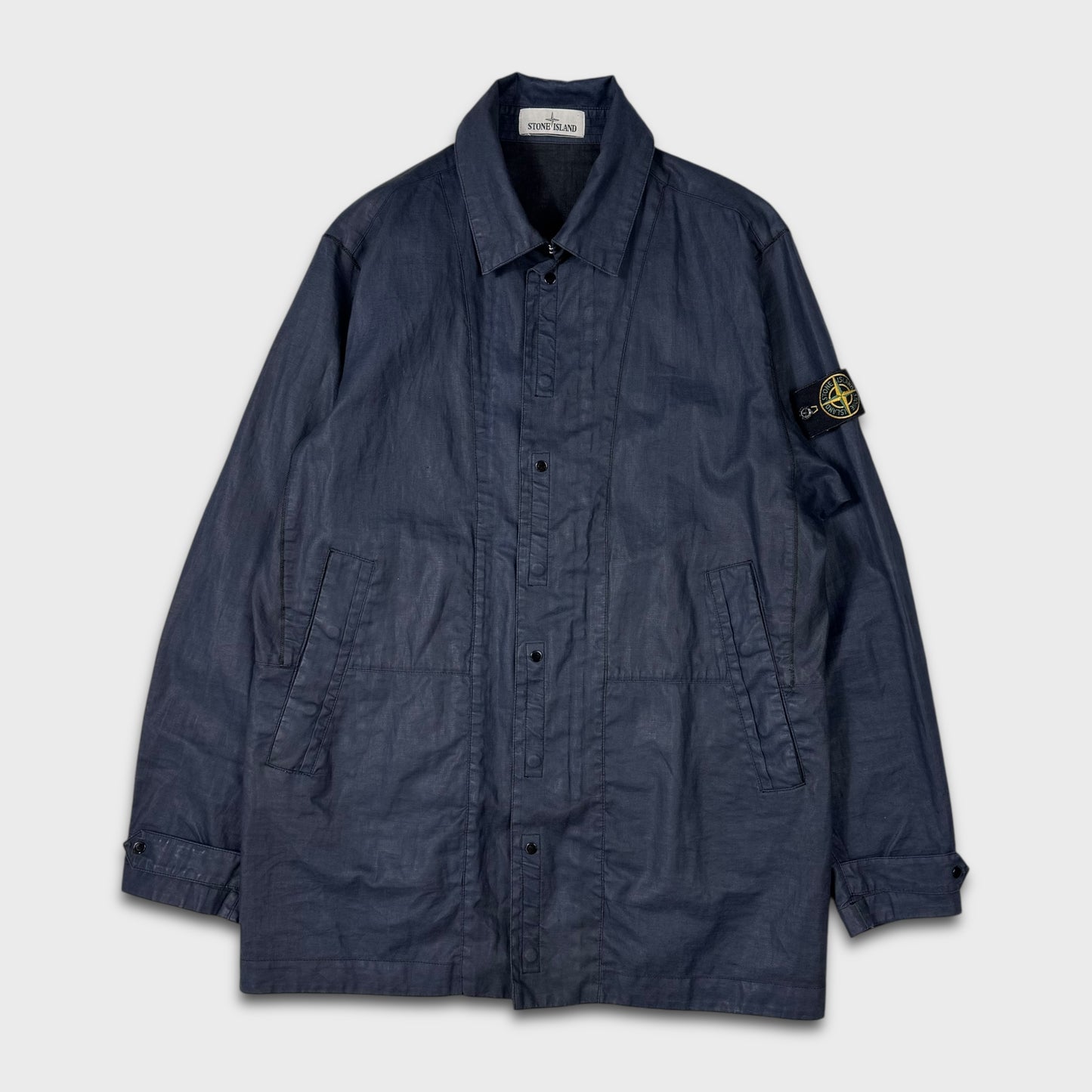 Stone Island Navy Lino Resinato-TC Parka Jacket M