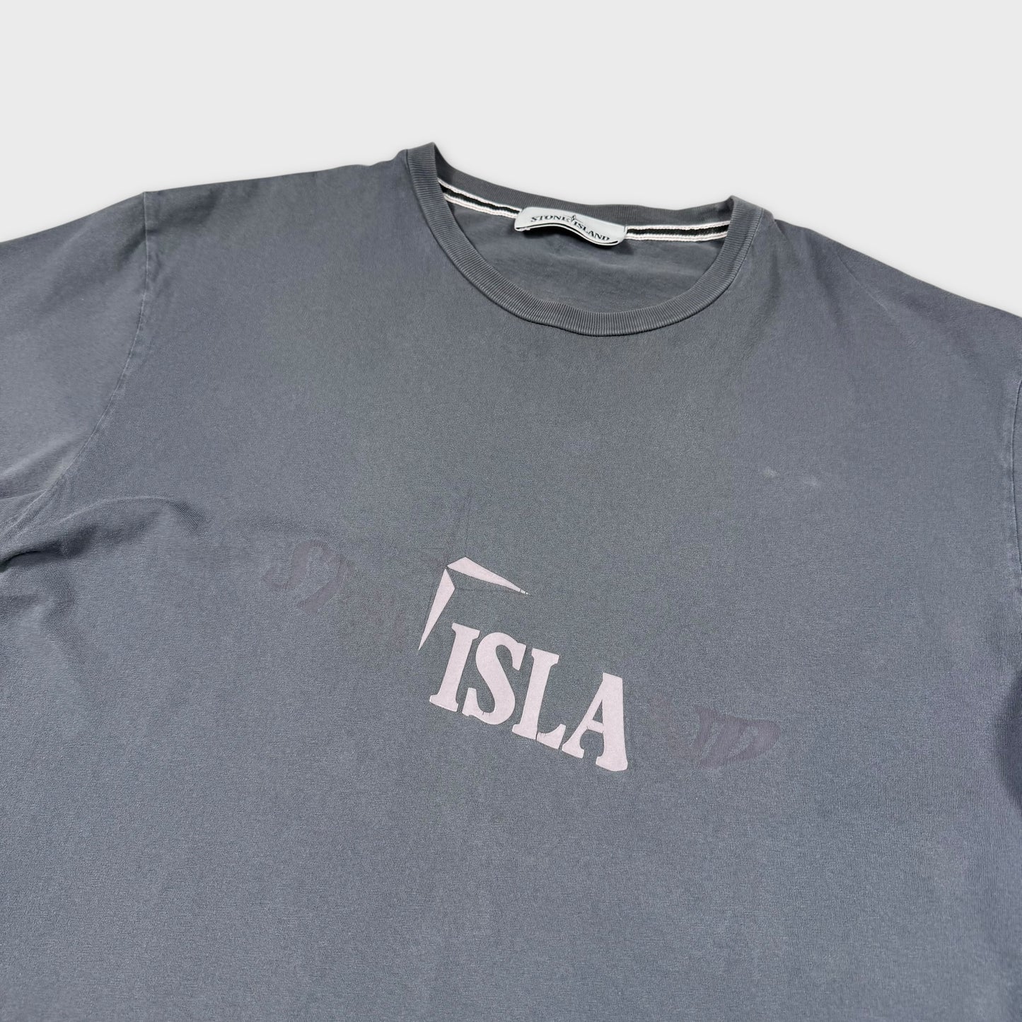 Stone Island Grey Spellout T-Shirt L