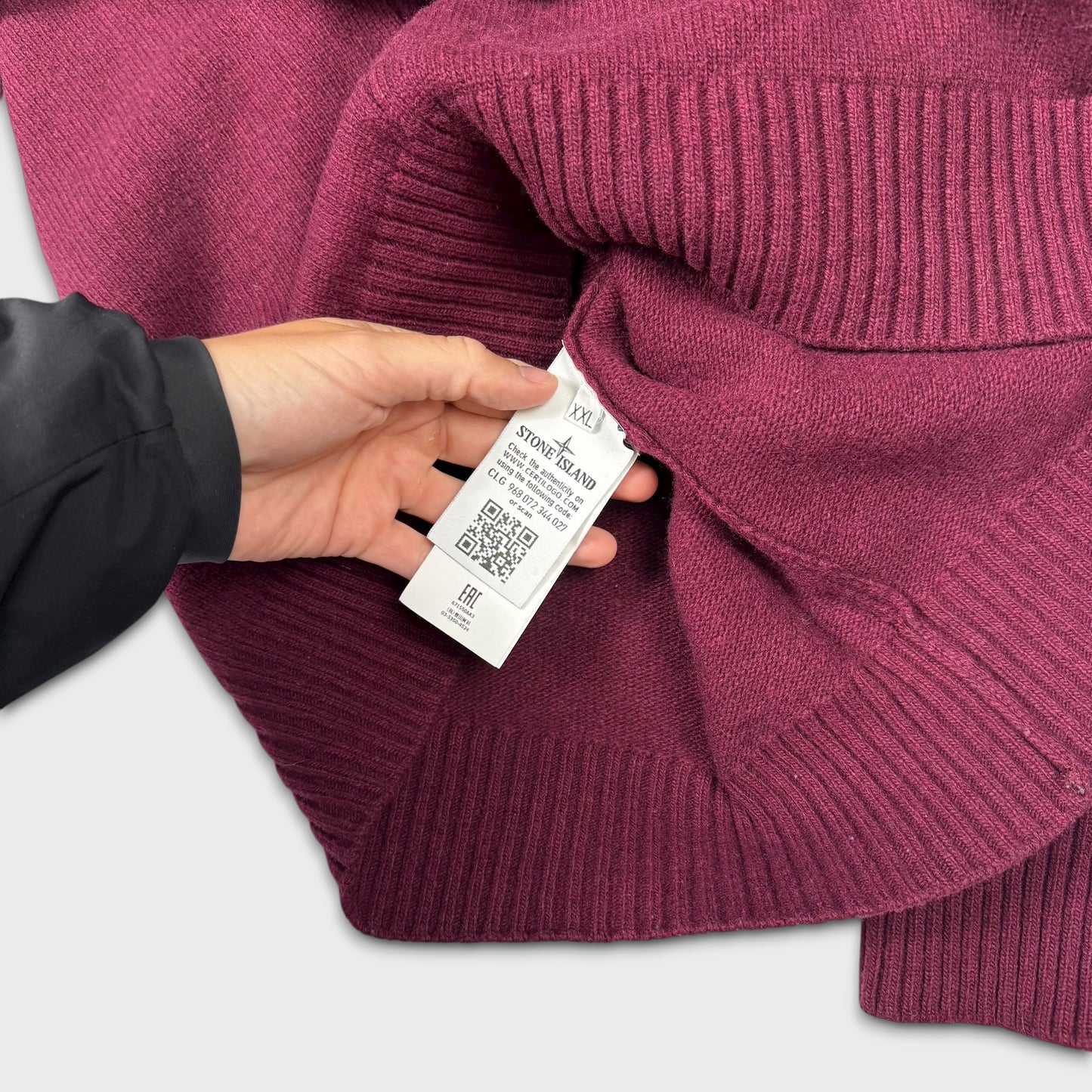 Stone Island Wine Knit Jumper XXL
