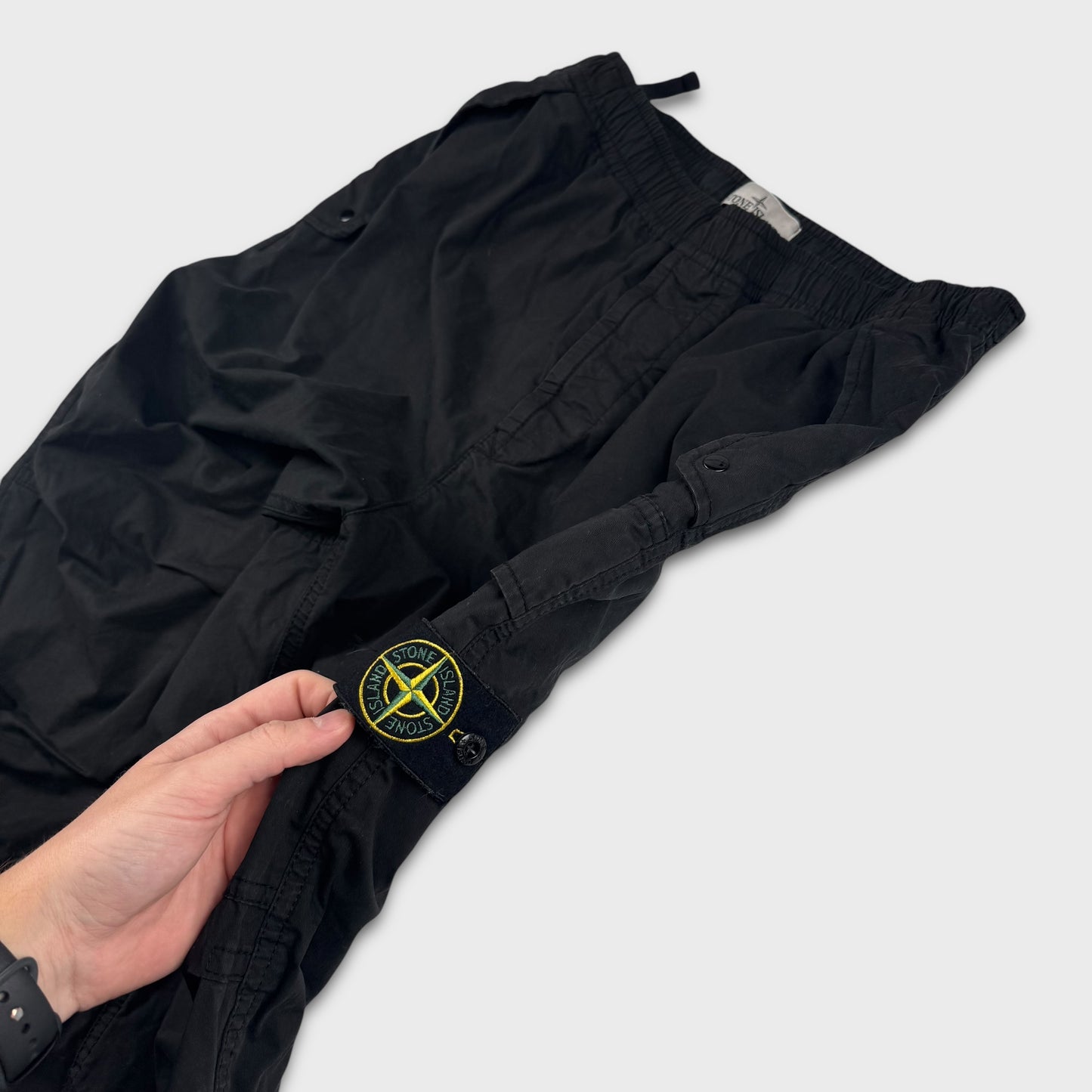 Stone Island Parachute Black Cargo Pants W30