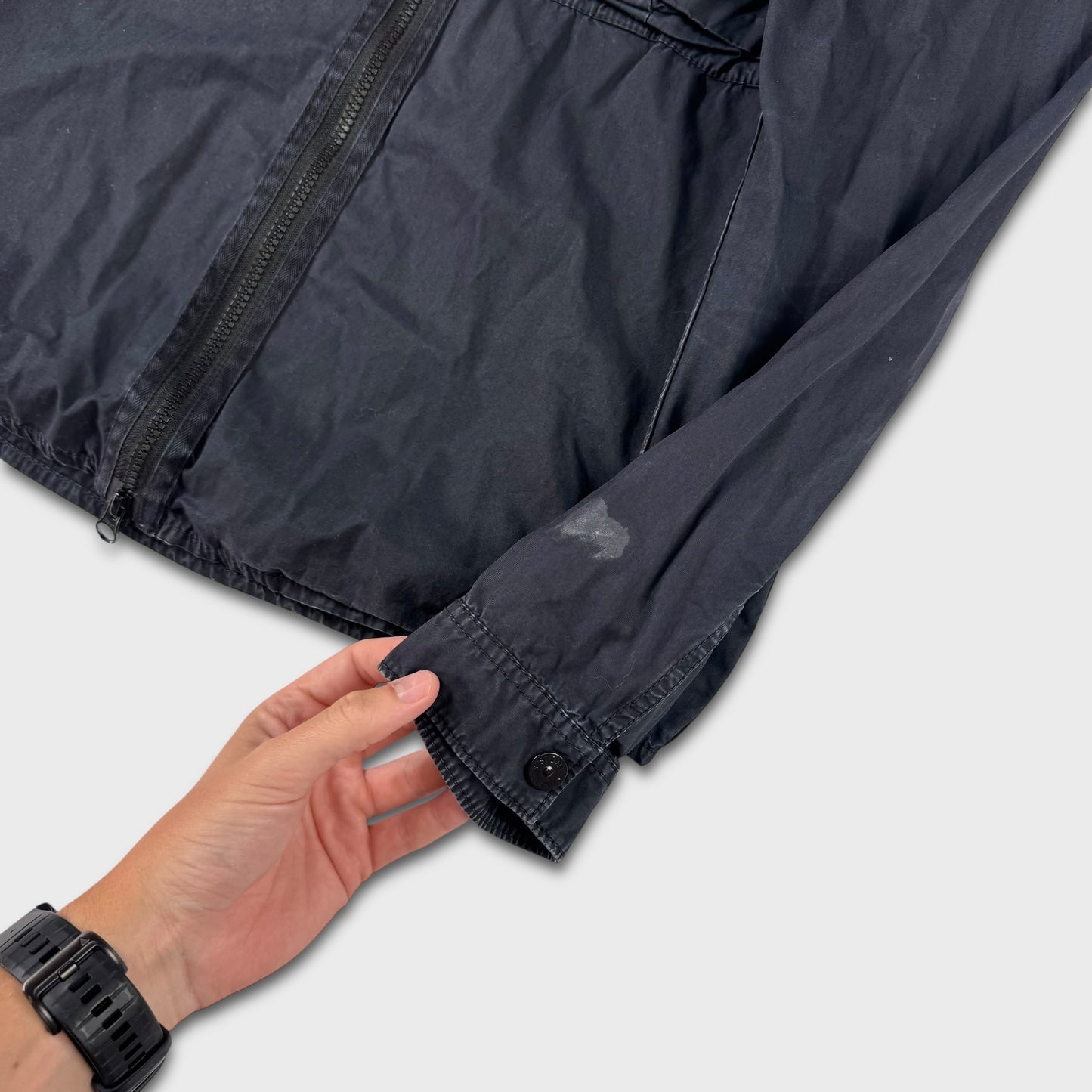 Stone Island Navy Full Zip Overshirt M