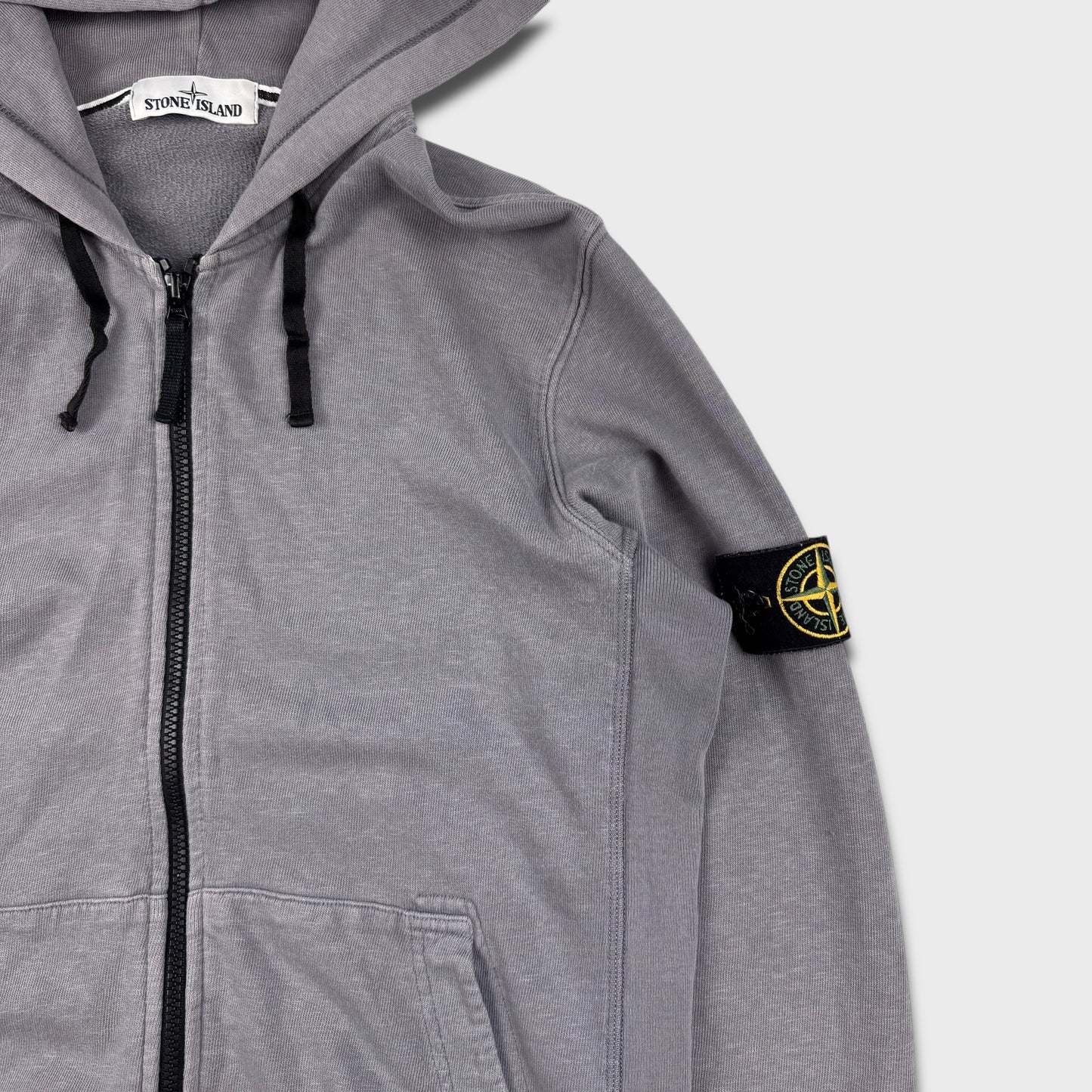 Stone Island Charcoal Grey Zip Hoodie L