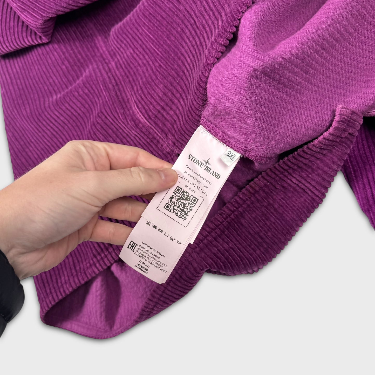 Stone Island Purple Corduroy Overshirt 3XL