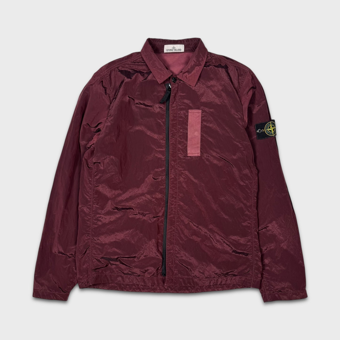 Stone Island Burgundy Lined Nylon Metal Overshirt L