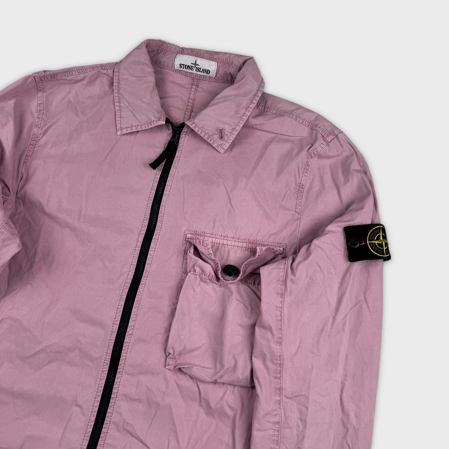 Stone Island Pink Full Zip Overshirt M