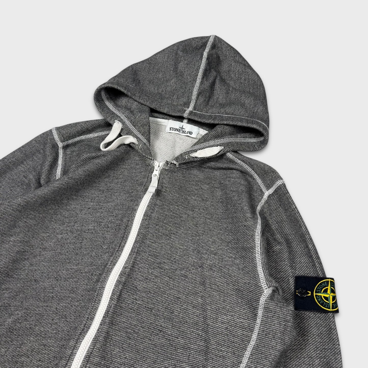 Stone Island Grey Full Zip Hoodie XL