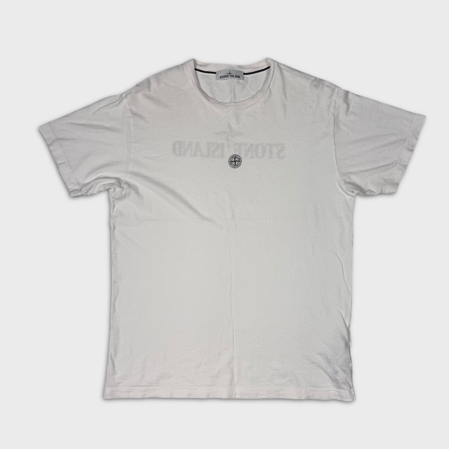 Stone Island White Spellout T-Shirt XL