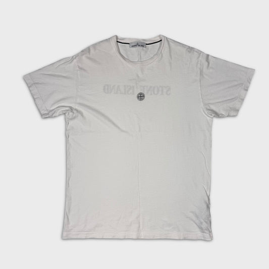 Stone Island White Spellout T-Shirt XL