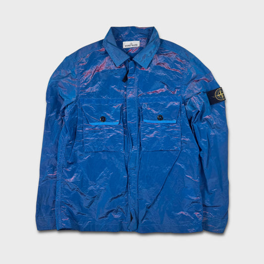 Stone Island Pink / Blue Nylon Metal Weft Overshirt L