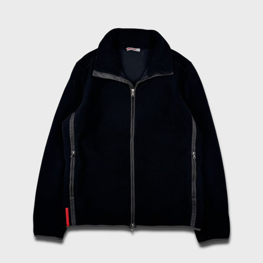 Prada Sport Black Zip Fleece Jacket M/L