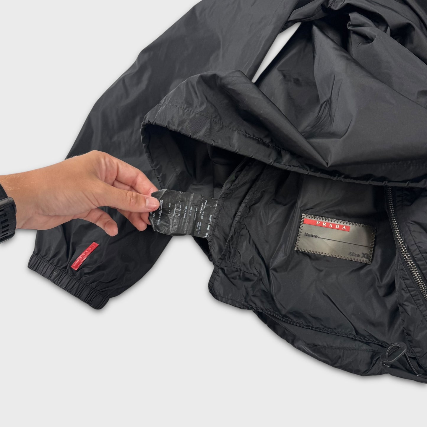 Prada Sport Black Nylon Windbreaker Jacket L