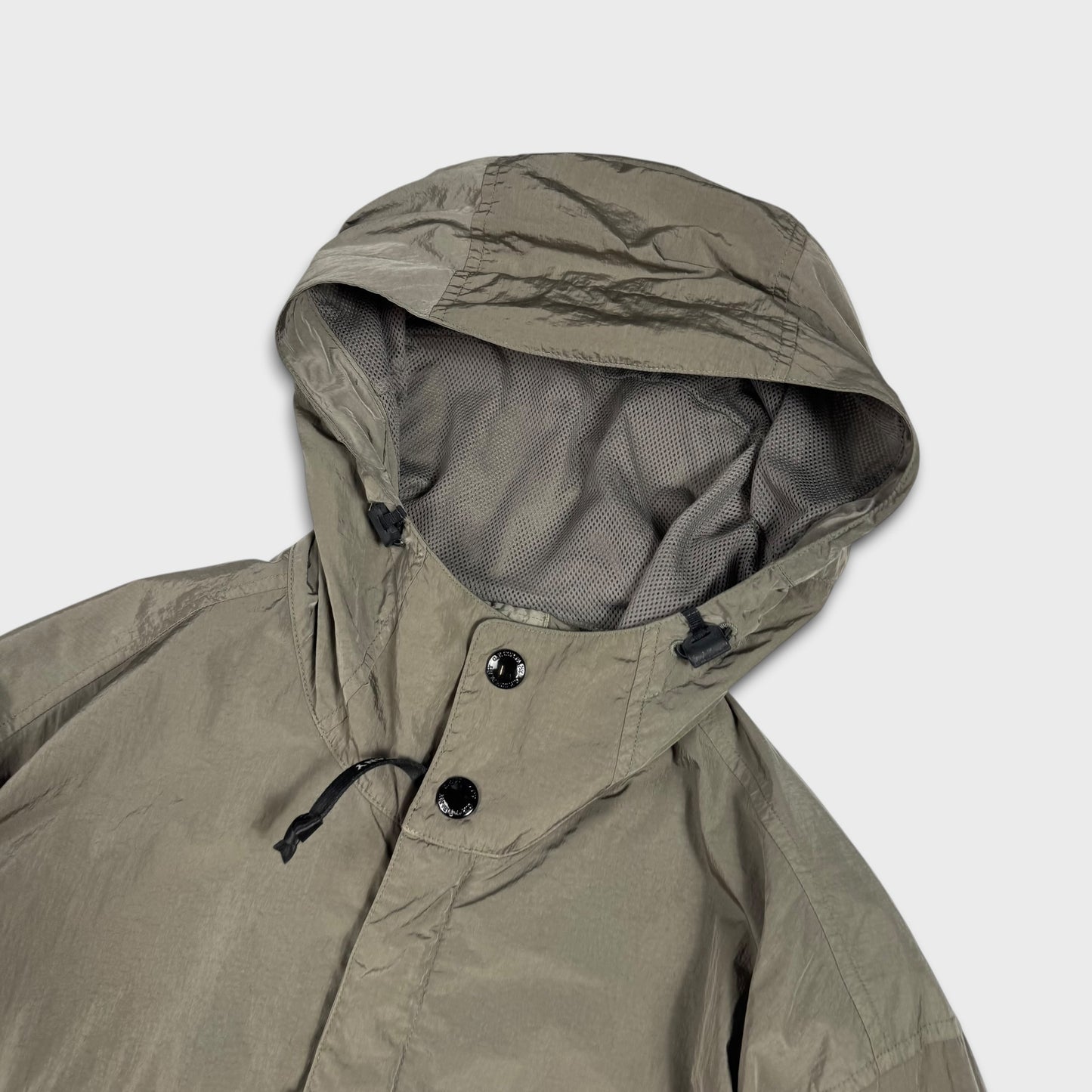 CP Company Khaki Chrome-R Hooded Jacket S
