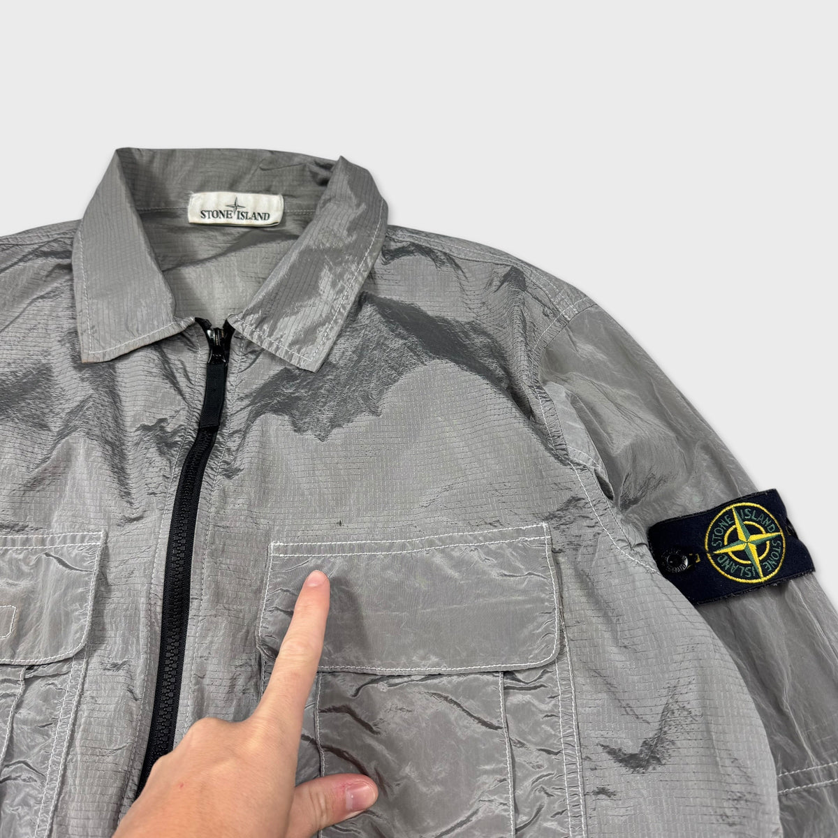 Stone Island Nylon Metal Full Zip Overshirt L