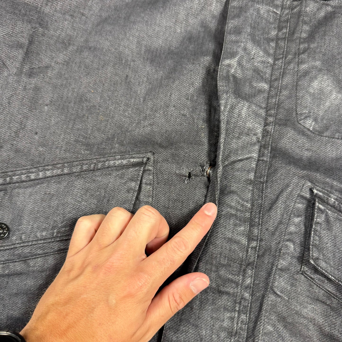 Stone Island SS2003 Cotton Canvas Charcoal Jacket XL