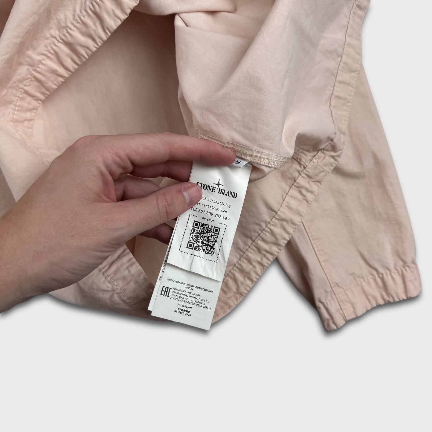 Stone Island Peach Full Zip Overshirt M