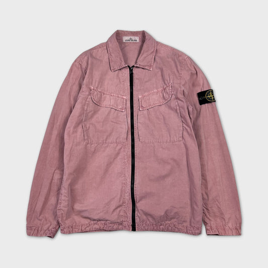 Stone Island Pink Full Zip Overshirt M