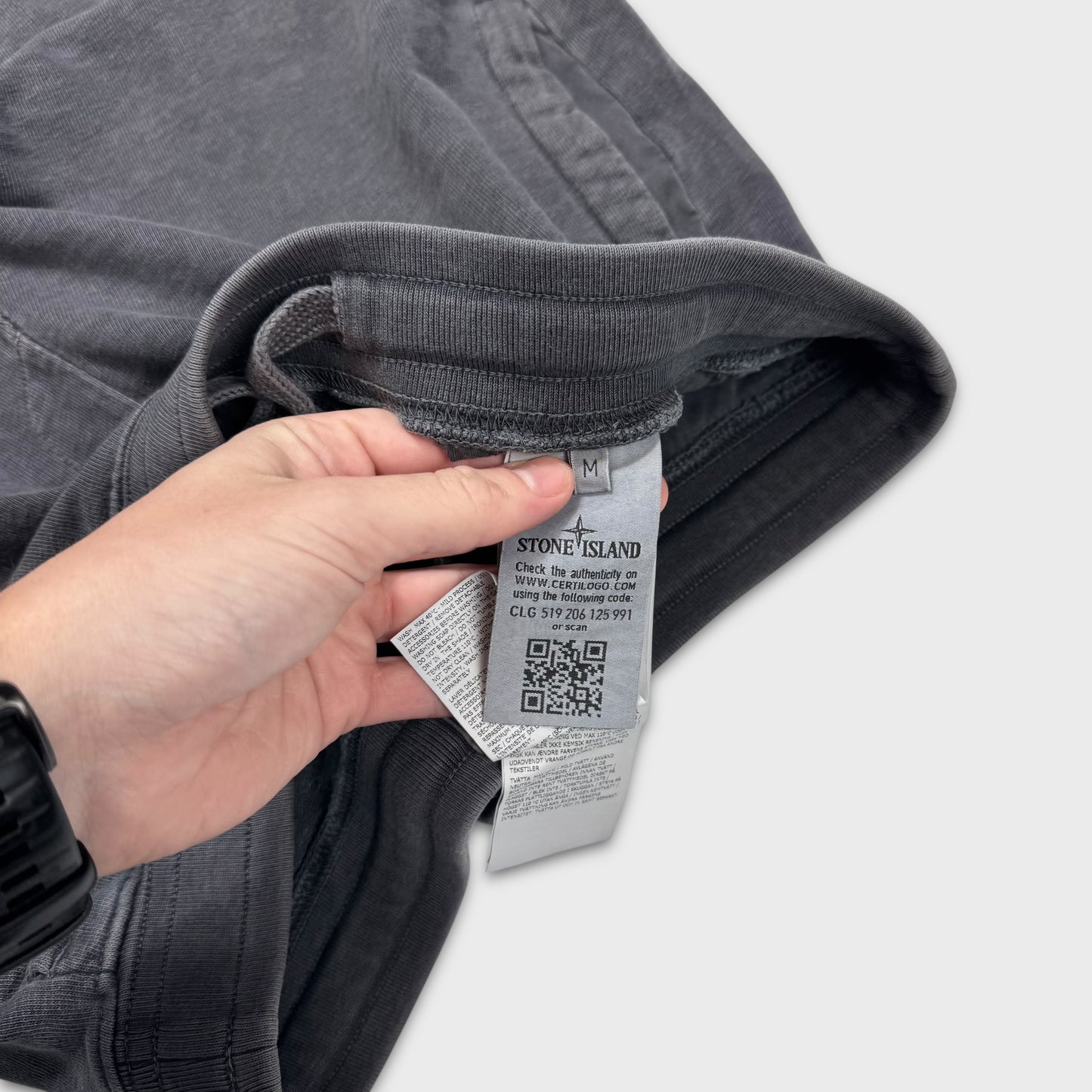 Stone Island Charcoal Grey Cotton Shorts M
