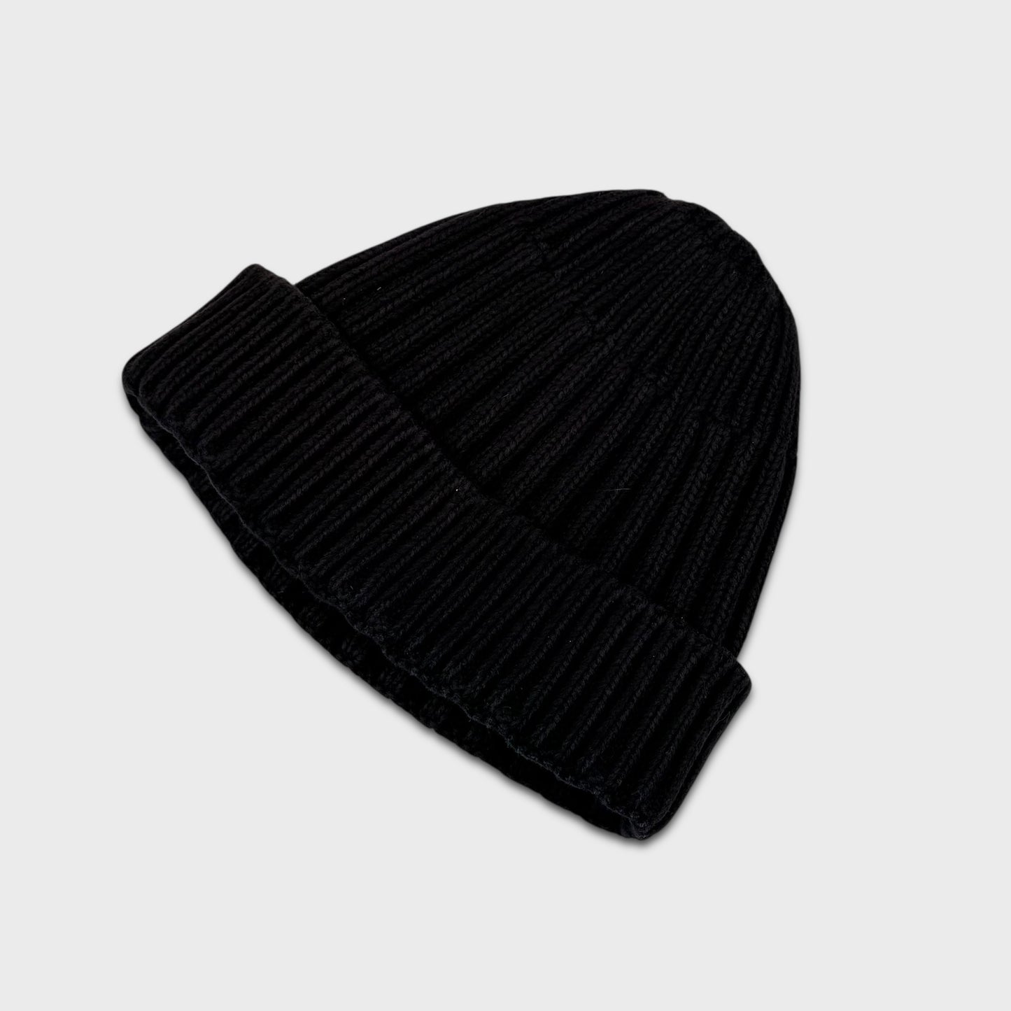 Stone Island Ribbed Black Badge Beanie OS