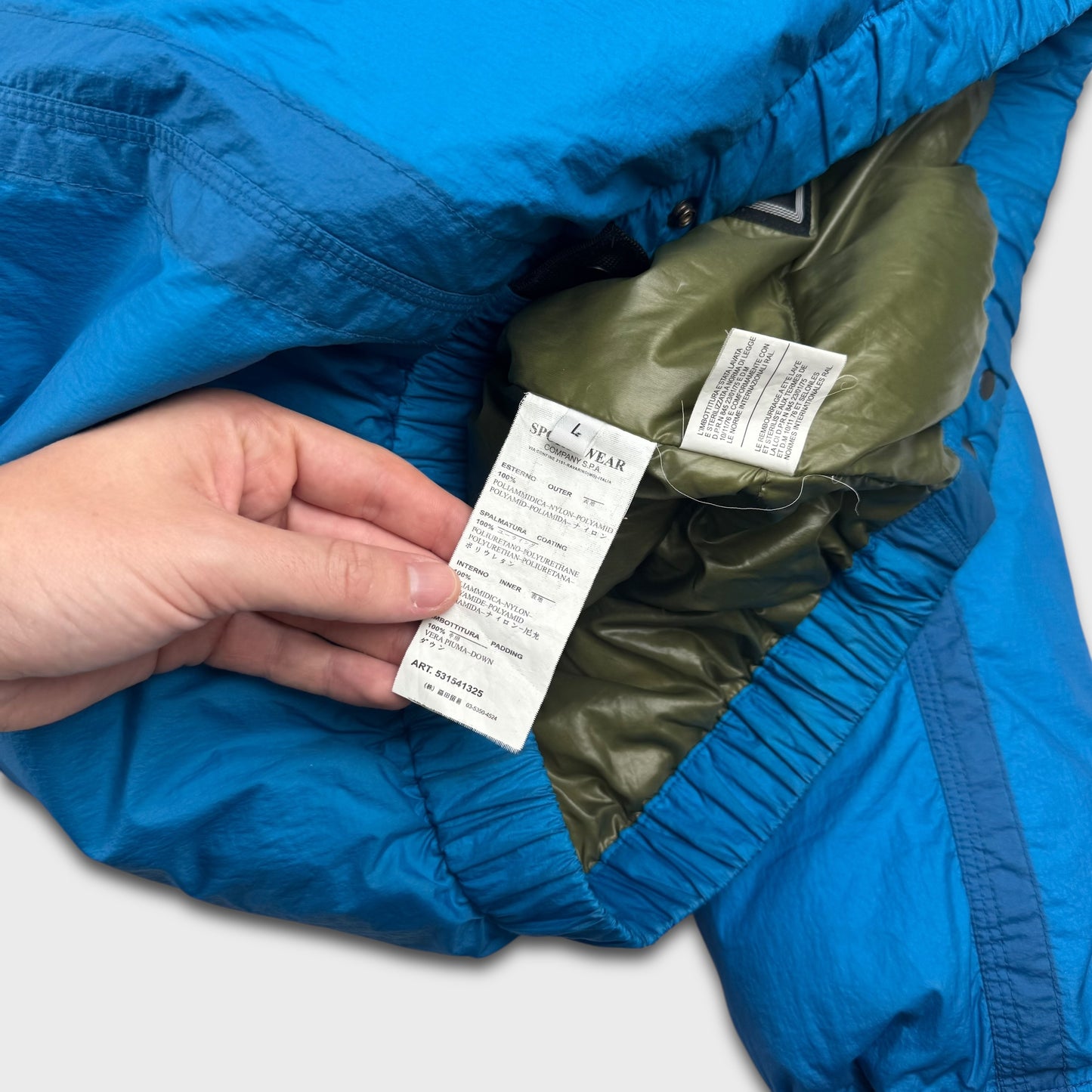 Stone Island Blue Goose Down Puffer Jacket L