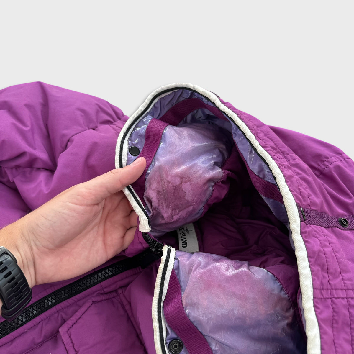 Stone Island Magenta Purple Naslan Light Watro Down-TC Jacket M