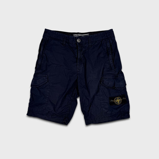 Stone Island Navy Tela Cargo Shorts W30