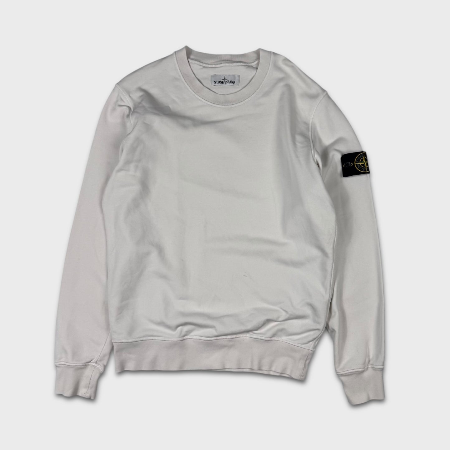 Stone Island White Crewneck Sweatshirt M