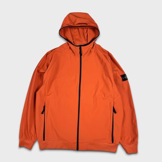 Stone Island Orange e-Dye Light Soft Shell-R Jacket 3XL