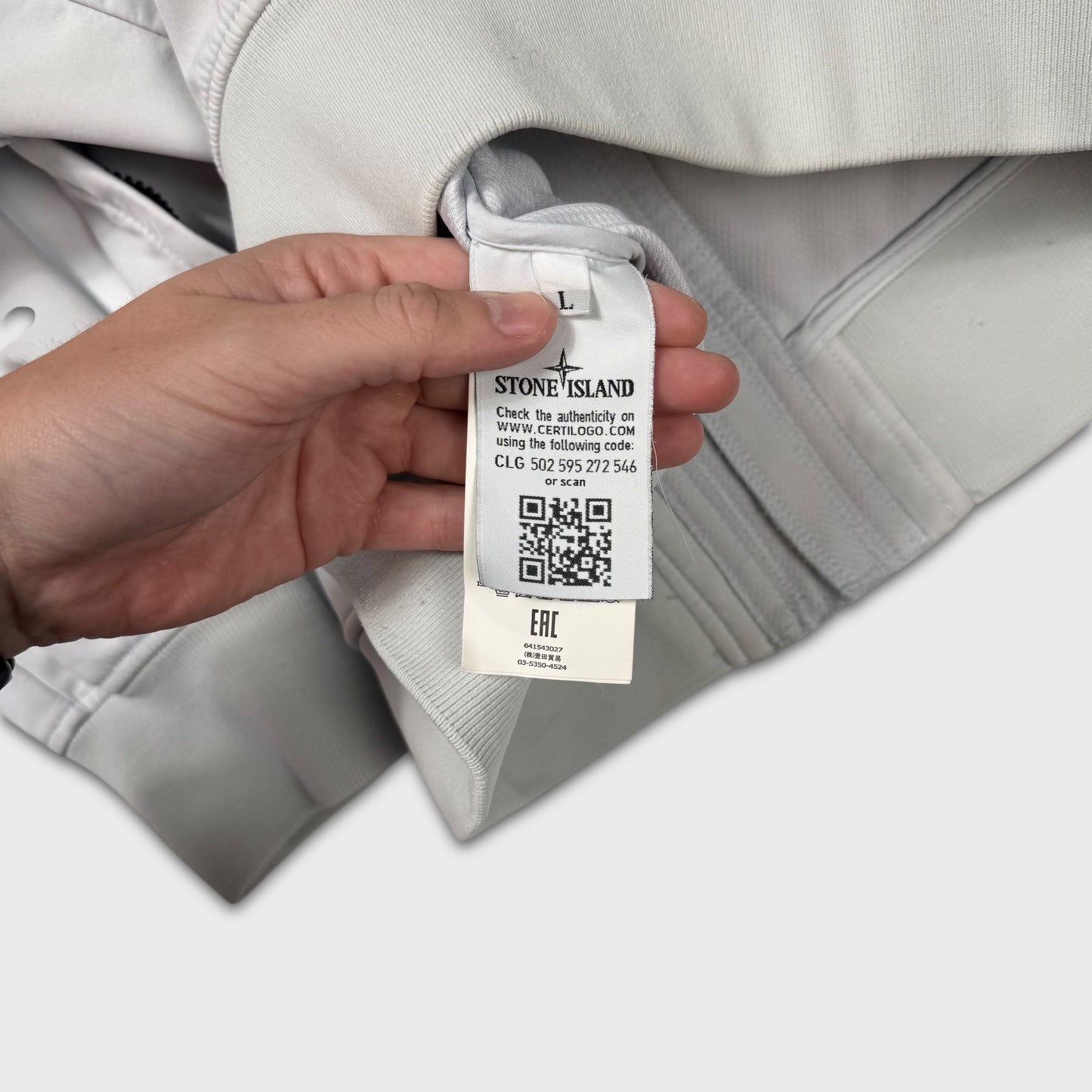 Stone Island Ice White Light Soft Shell-R Jacket L