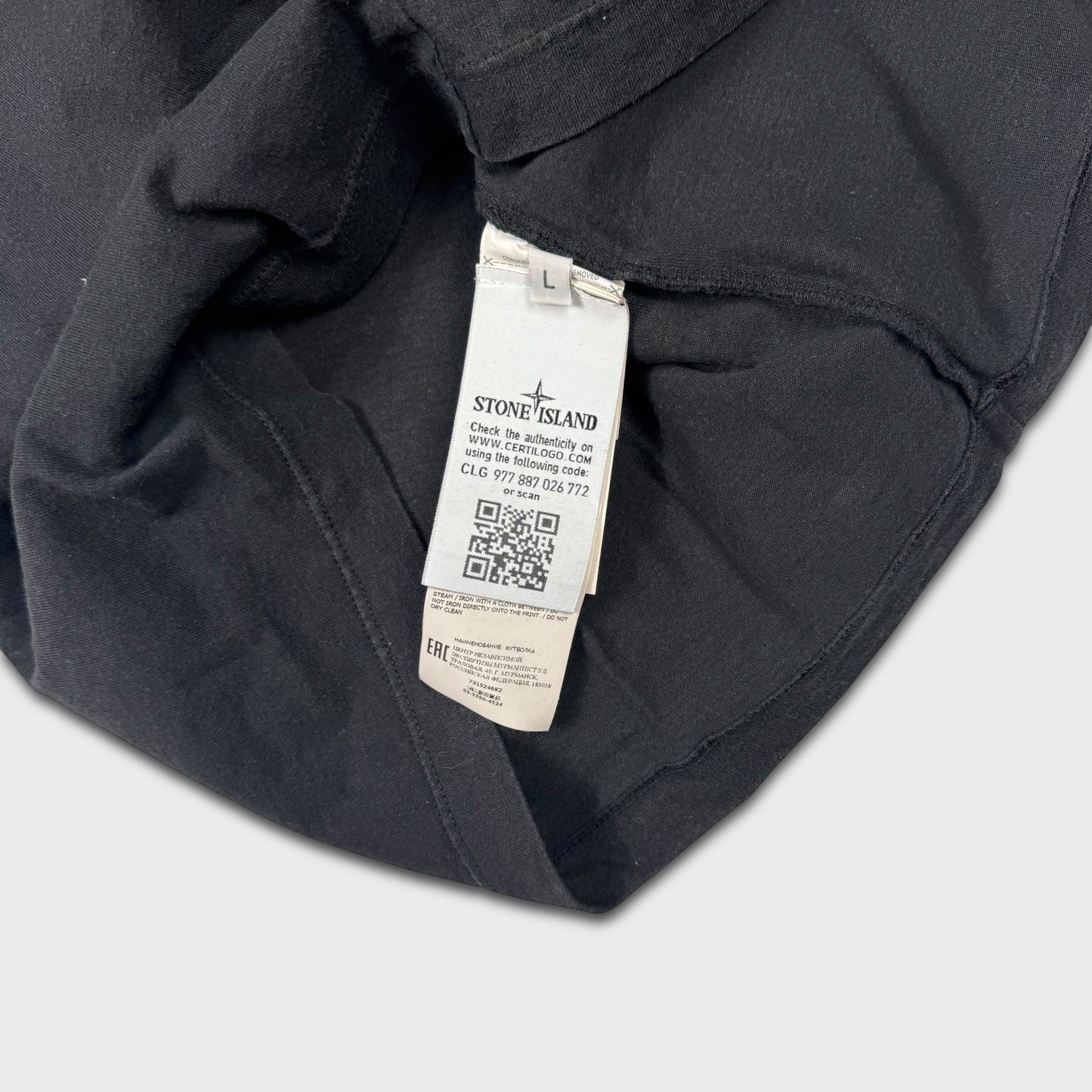 Stone Island Black Graphic T-Shirt L