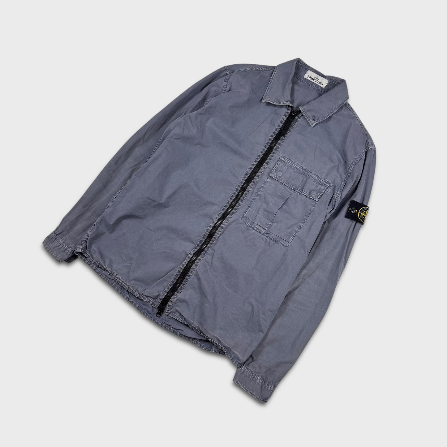 Stone Island Avio Blue Full Zip Overshirt M