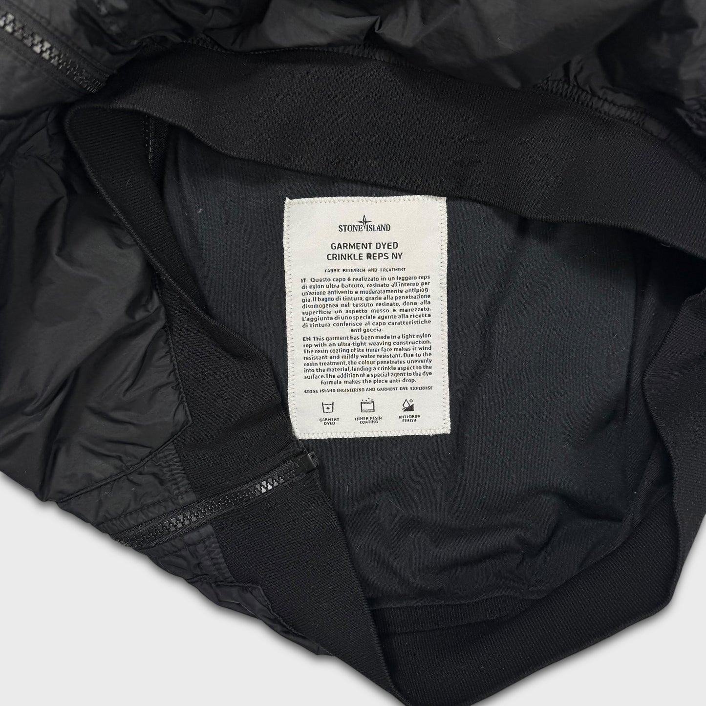 Stone Island Black Crinkle Reps NY Jacket L