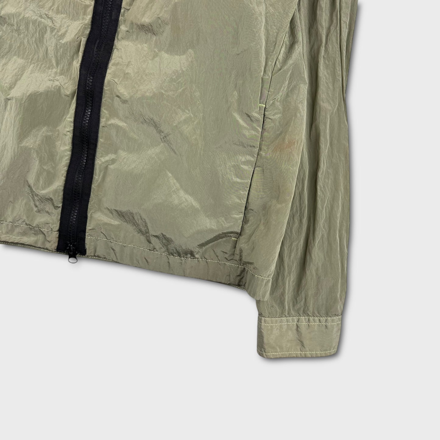 Stone Island Lime Green Nylon Metal Overshirt M