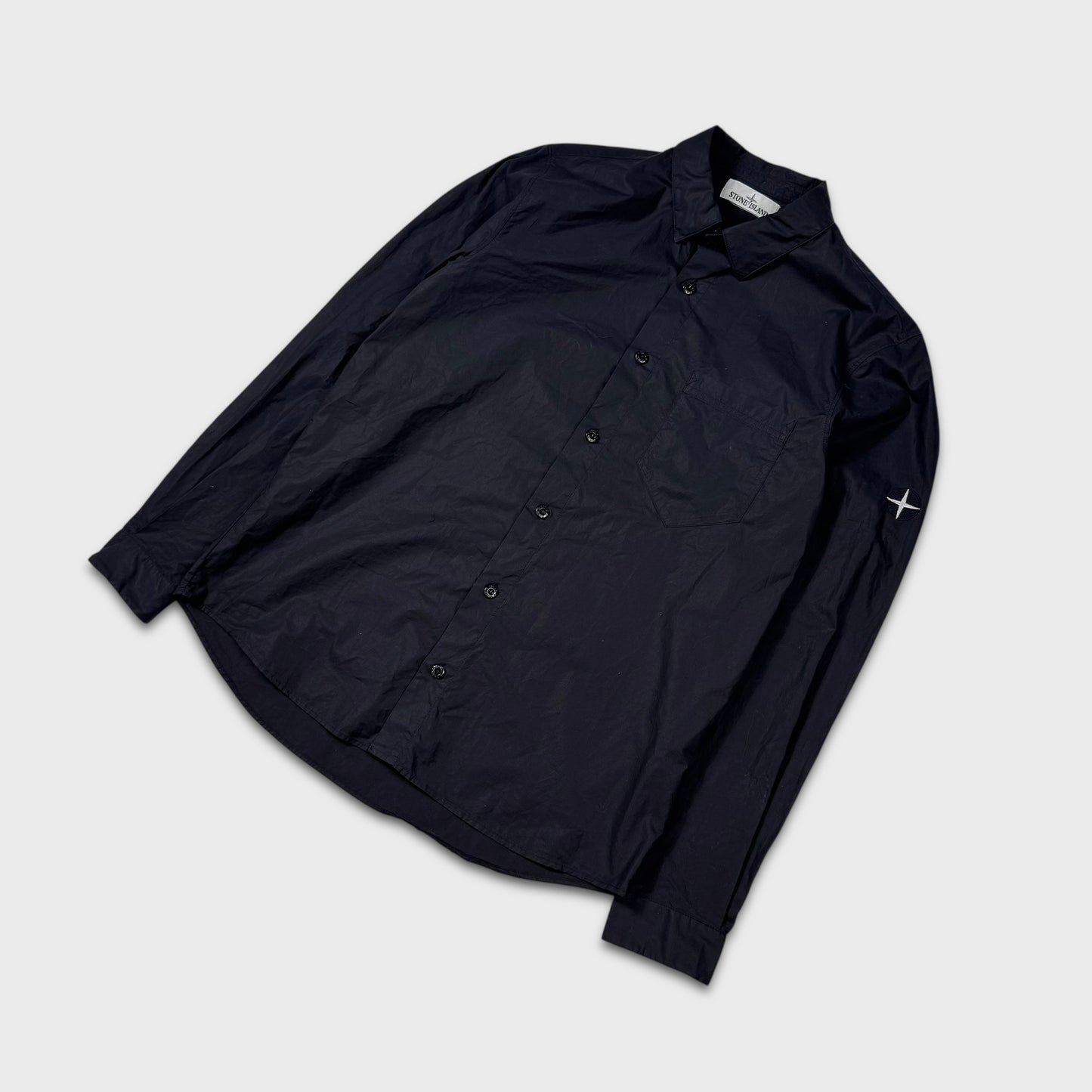 Stone Island Compass Sleeve Button Shirt L