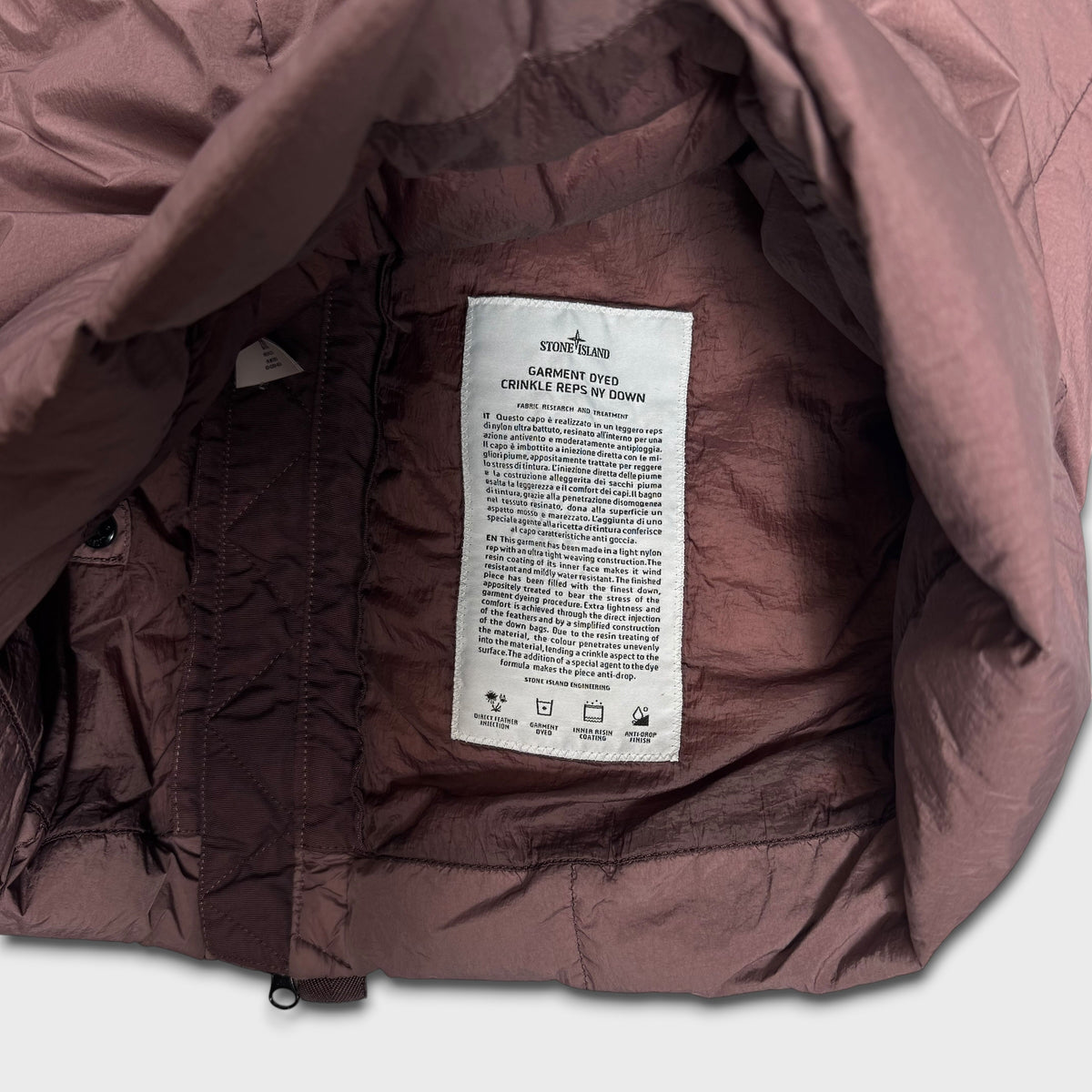 Stone Island Garment Dyed Crinkle Reps NY Down Jacket S