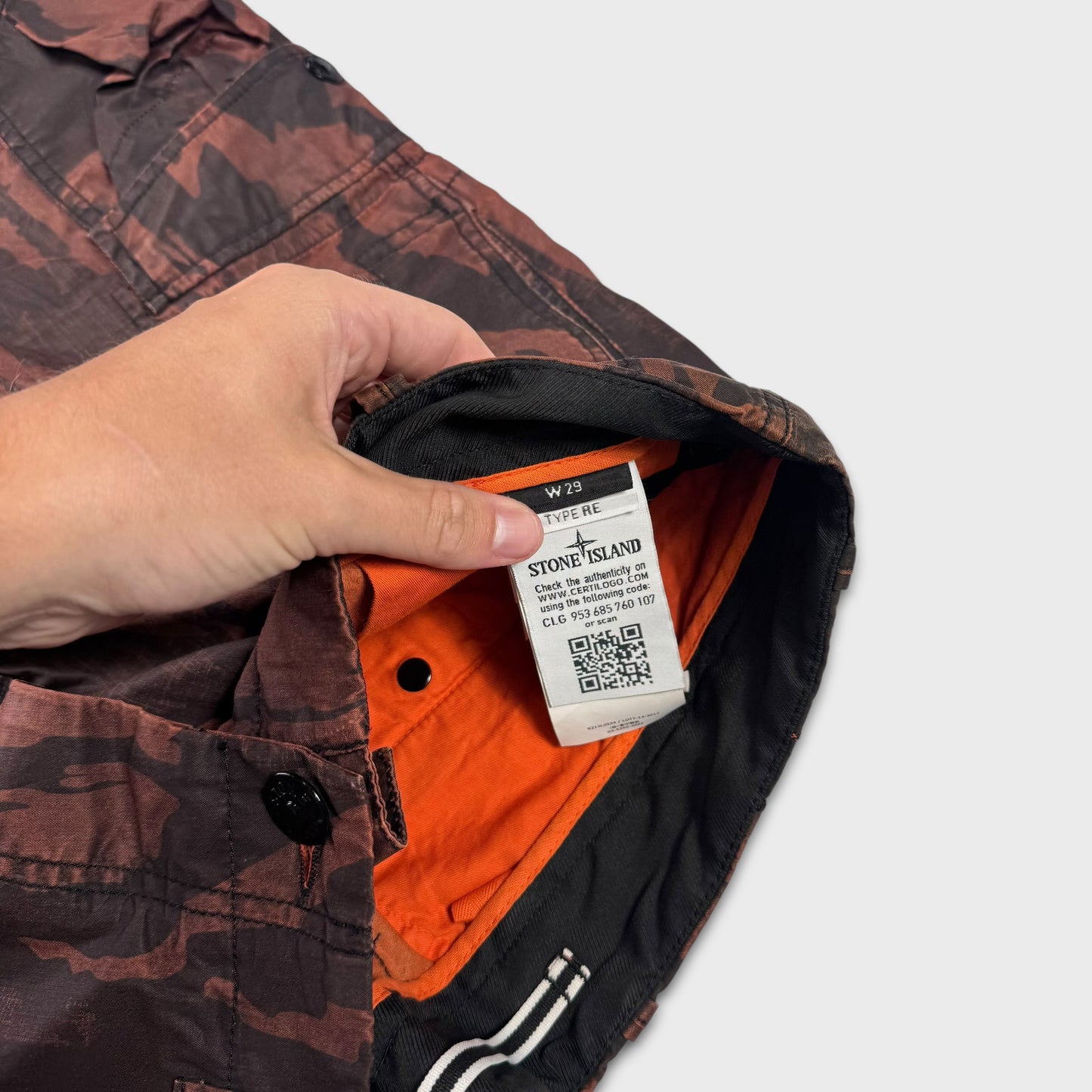 Stone Island Flowing Camo Cargo Shorts W29