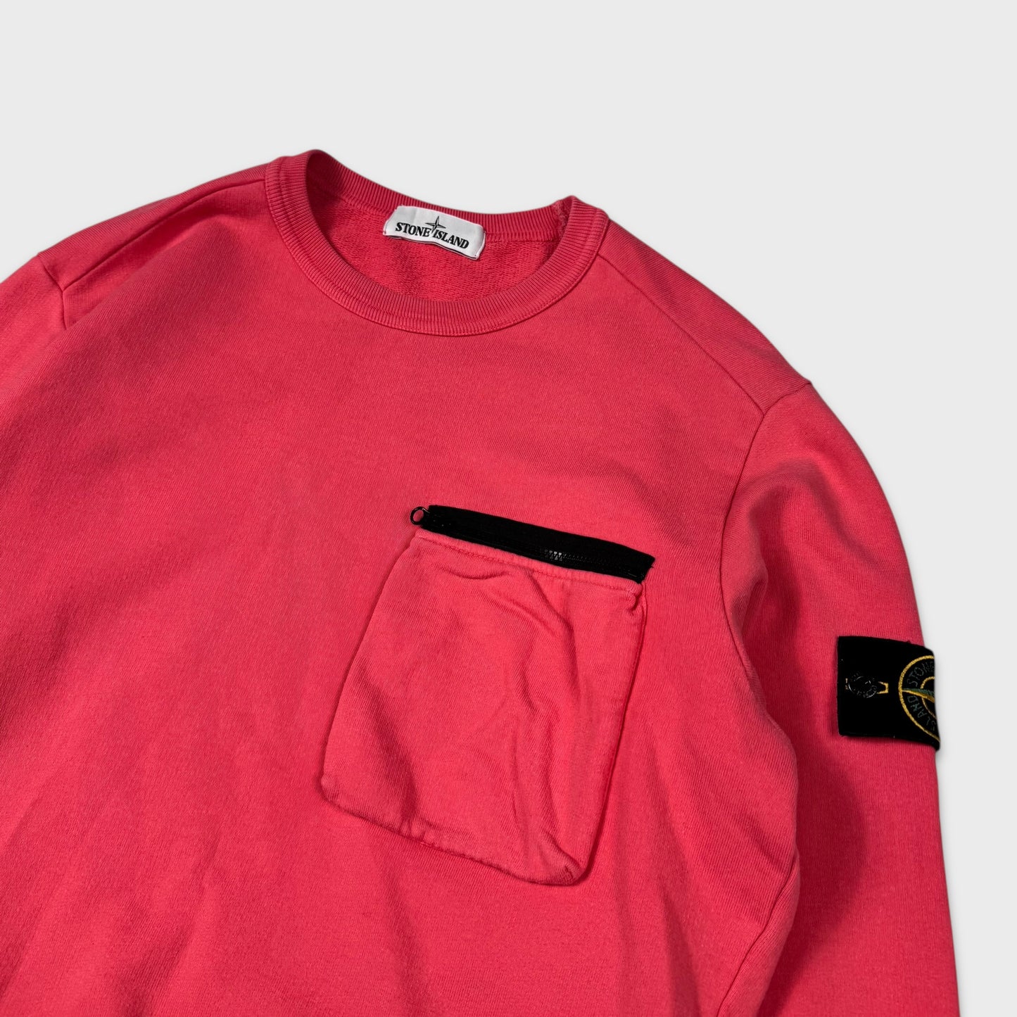 Stone Island Hot Pink Pocket Crewneck M