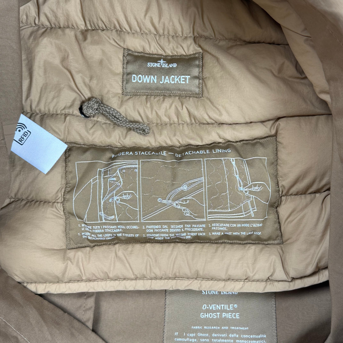 Stone Island 2025 O-Ventile Down Ghost Parka Jacket M