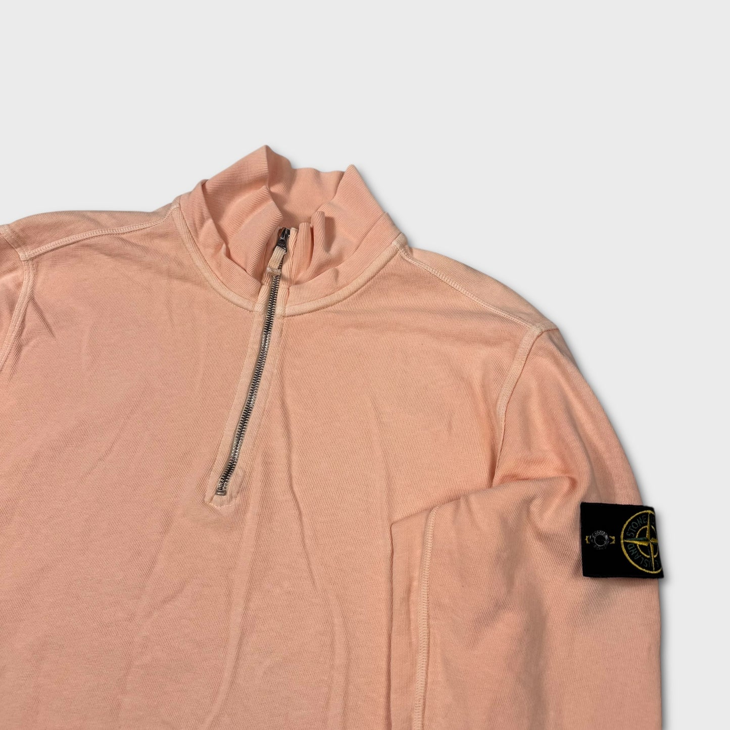 Stone Island Peach Quarter Zip Sweatshirt XL