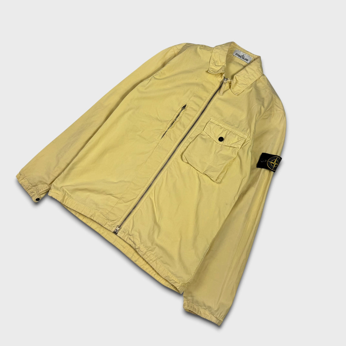 Stone Island Yellow Full Zip Overshirt S
