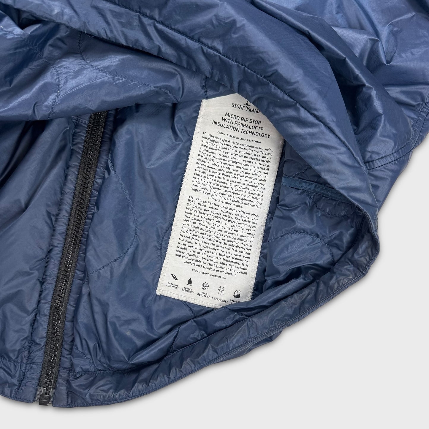 Stone Island Blue Micro Ripstop Primaloft Jacket XXL